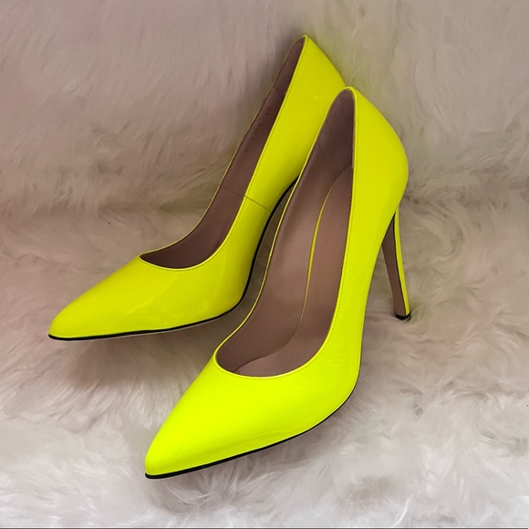 New! Extremely Rare MARCELL Von BERLIN Parent Leather Pumps in Neon Yellow - Picture 6 of 13